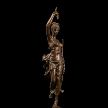 

55 CM Western Art Deco Bronze Greek mythology Sea God Girl Fair Maiden Sculpture