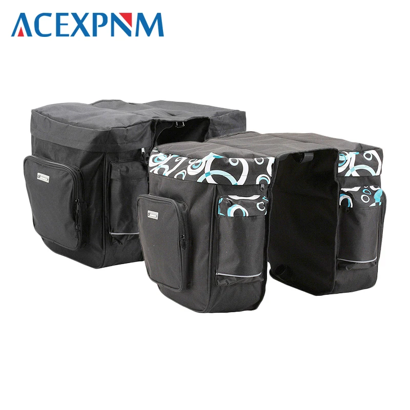 

ACEXPNM 30L Rear Rack Trunk Bike Luggage Back Seat Pannier Two Double Bags Bicycle Carrier Bag Outdoor Cycling Saddle Storage