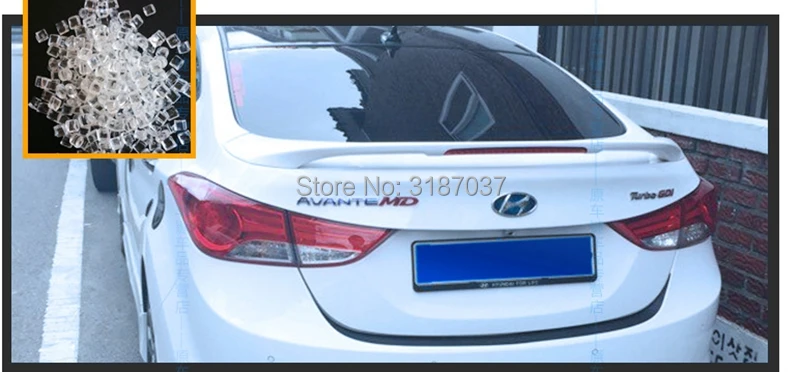 Для hyundai Elantra 2012- с тормозными огнями Большой ABS пластмассовый задний спойлер на крыше крыло багажника губы загрузки крышка автомобиля Стайлинг