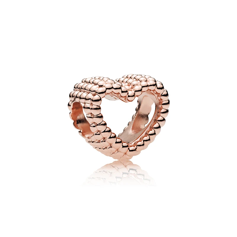 

The Original Engraving 1:1 100% Pure Silver 925 Rose Gold Heart Bead Manufacturers Direct Batch Free Of Postage