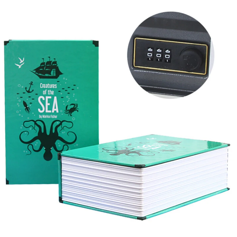 Несколько моделирования книги мини безопасный Скрытая замок безопасности наличные Монета хранения ювелирных изделий ключ шкаф детски
