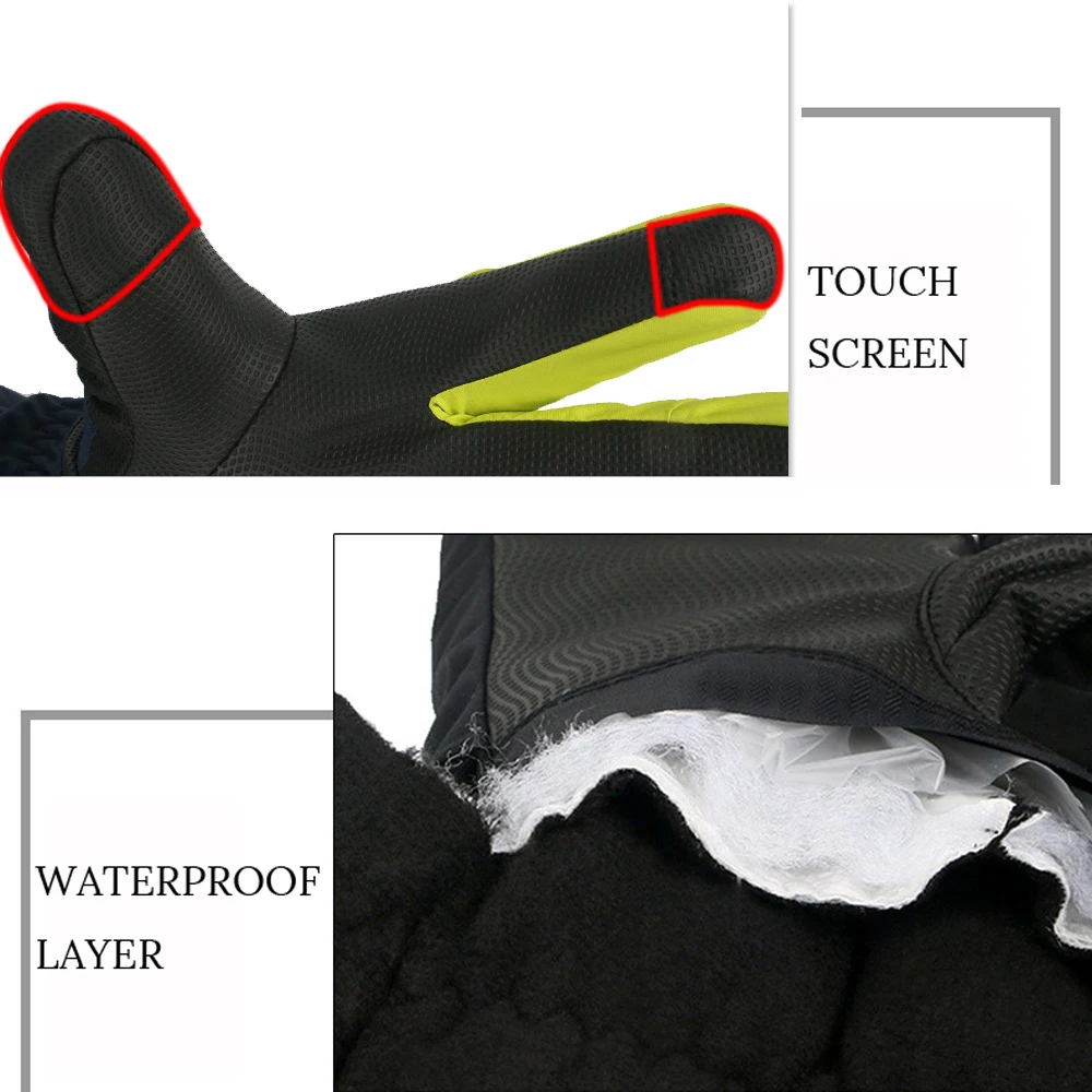 Цена Мужские и женские перчатки для катания на лыжах с 3 пальцами и сенсорным экраном, ветрозащитные зимние теплые варежки для катания на сноубор...