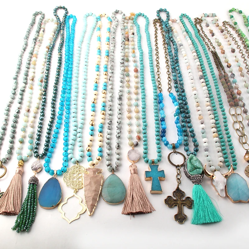

Wholesale MOODPC Fashion Mix Color Blue Necklace Handmade Women Jewelry 20pc mix
