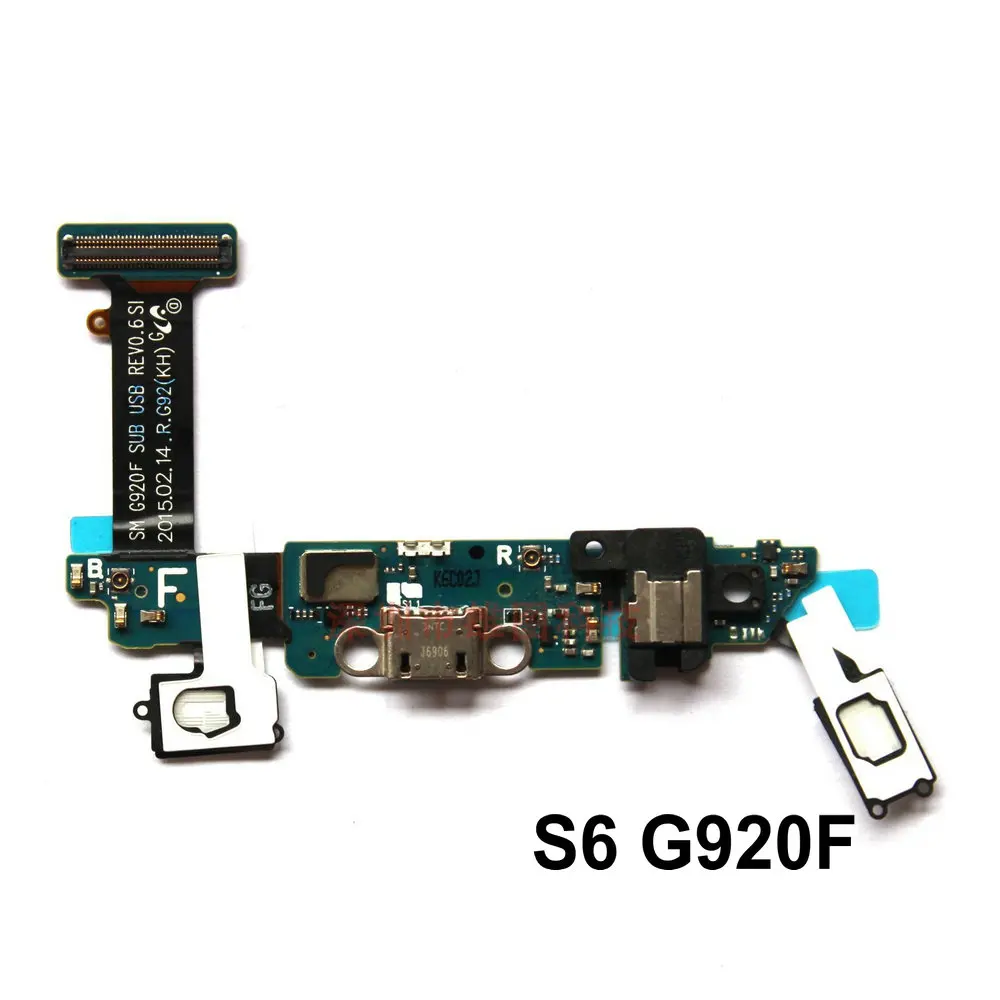 Микрофонный модуль+ зарядка через usb Нижняя плата Шлейф соединительные детали для samsung S6 G920F/S6 edge G925F - Цвет: S6 G920F