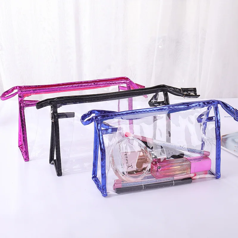 

1PC Transparent zipper Portable Make Up Women Makeup Organizer Bag Girls PVC Cosmetic Bag Toiletry Travel Kits Storage Bag Hand