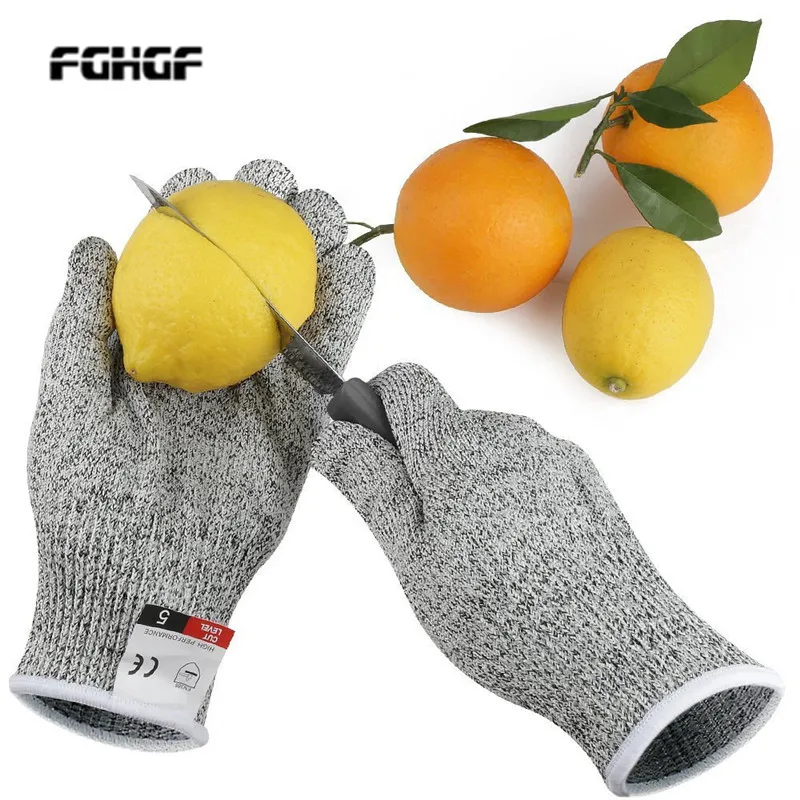 

Level 5 cut-proof gloves Kitchen glass factory slaughter woodworking HPPE dipped anti-cutting gloves