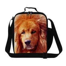 Dispalang животных Термоизолированный ланч-мешок для мальчиков тибетский мастиф сумка для пикника Портативная сумка для контецнера еды контейнер детская коробка для завтраков