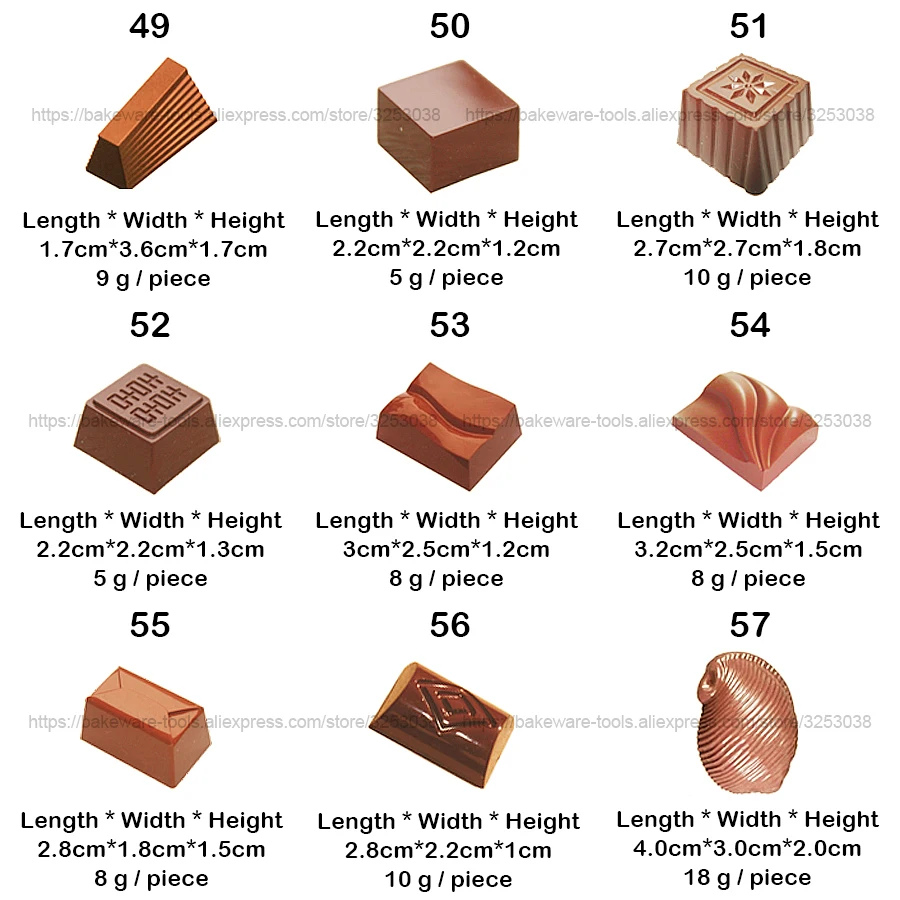 Шоколадный батончик 3D форма из поликарбоната пластиковый поднос Торт Кондитерские инструменты для украшения выпечки молды Para шоколад для пекаря часть