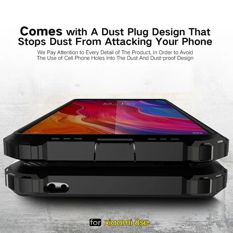 

Rugged Dual Layer Armor Case for Xiaomi Mi 8 SE Explorer 5 5s 6 5X 6X A1 A2 Heavy Duty Shockproof Cover for Redmi 4A 4X 6 Note 4