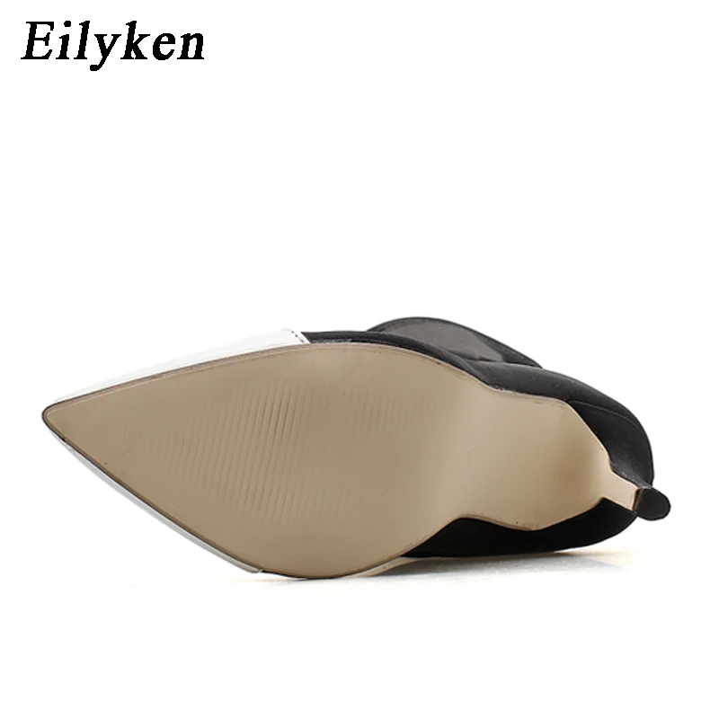 Eilyken/2021 г. Новое поступление женские ботильоны из эластичной ткани острый носок