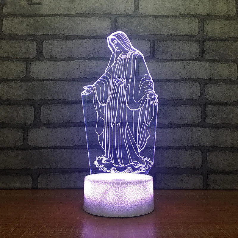 Blessed Virgin Mary, 7 цветов, светодиодные ночники для детей, сенсорные светодиодные Usb настольные лампы, лампа для сна, ночник, Прямая поставка