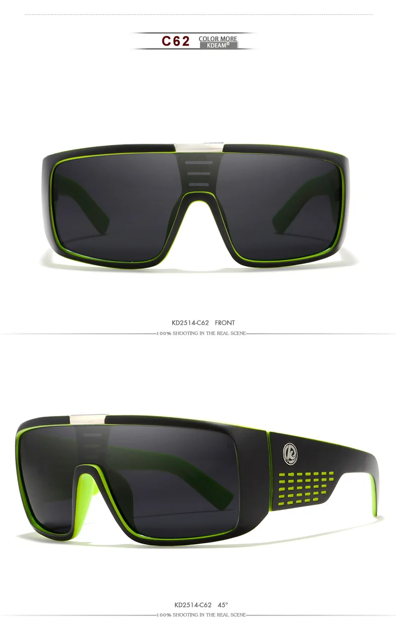 KDEAM, смелый щит, мужские солнцезащитные очки, поляризационные, HD Vision, солнцезащитные очки, на открытом воздухе, не выглядят, как другие, УФ очки, брендовый чехол KD2514