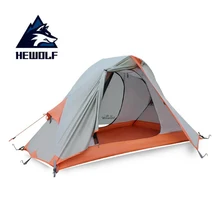 1-2 person classical camping tent double layer aluminum pole tent anti typhoon four seasons Alpine coated silicone coated tent