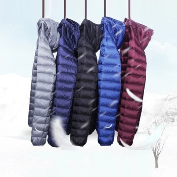 

2020 Winter Fashion Brand Ultralight Duck Down Jacket Mens Hooded Streetwear Light Feather Coat Waterproof Warm Mens Clothing