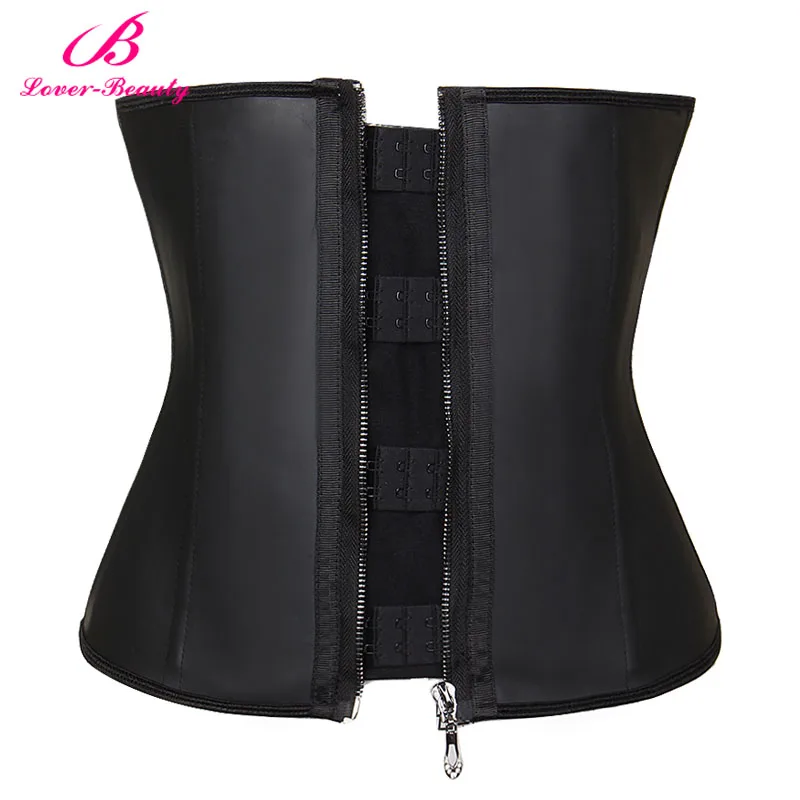 Lover Beauty Clip and Zip Waist Trainers Latex Hook Zipper Waist