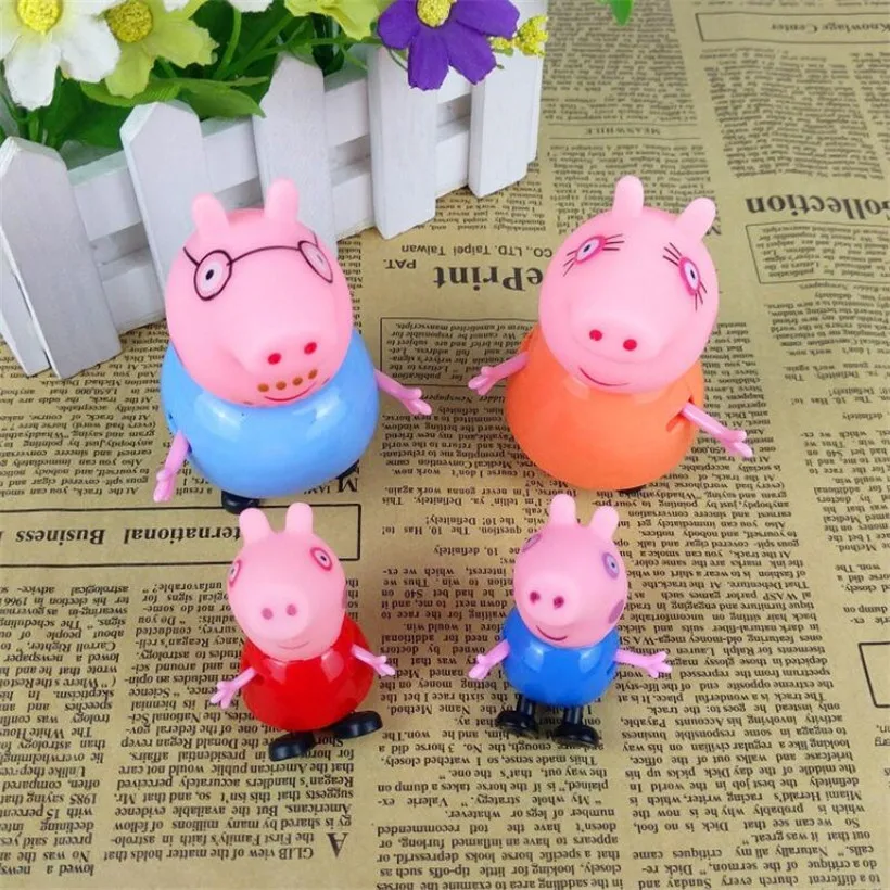 

Original Peppa Pig George Dad Mom Family Pack Action Figure Pelucia Toys For Children Gifts