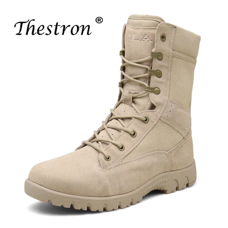 2019 New Luxury Desert Boots Men Outdoor Tactical Boots For Men Brand Designer Black Military Combat Boots Big Size Shoes Mens