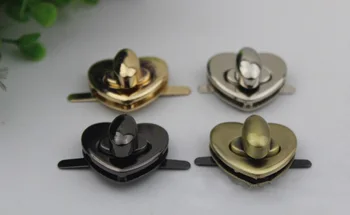 

6pcs/lot Bag heart lock/hardware lock luggage hardware accessories twist lock switch insert lock buckle