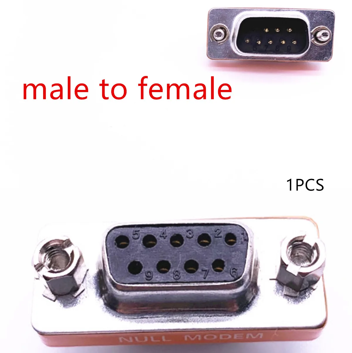 Orange High Quality Mini Null Modem DB9 Female Male Plug Adapter Gender