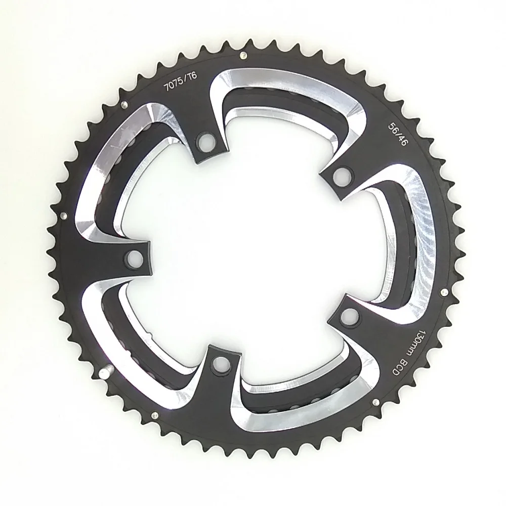 

TRUYOU 130BCD Chain Wheel 56/46T Double Disc Chainwheel Road Bicycle Chainring Folding Bike CNC 7075 Aluminum Alloy 9/10 Speed