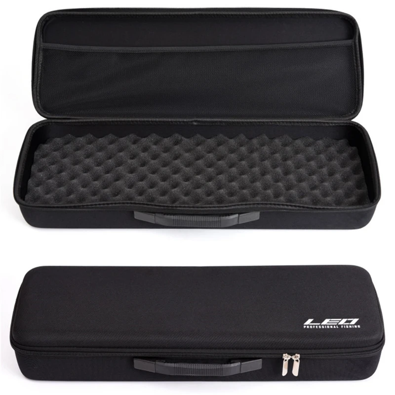 

Portable 54cm*19cm*9cm Black EVA Shock Resistant Hard Case Wave Sponage Cushion Shell Package Fishing Reel Rod Tackle Packet