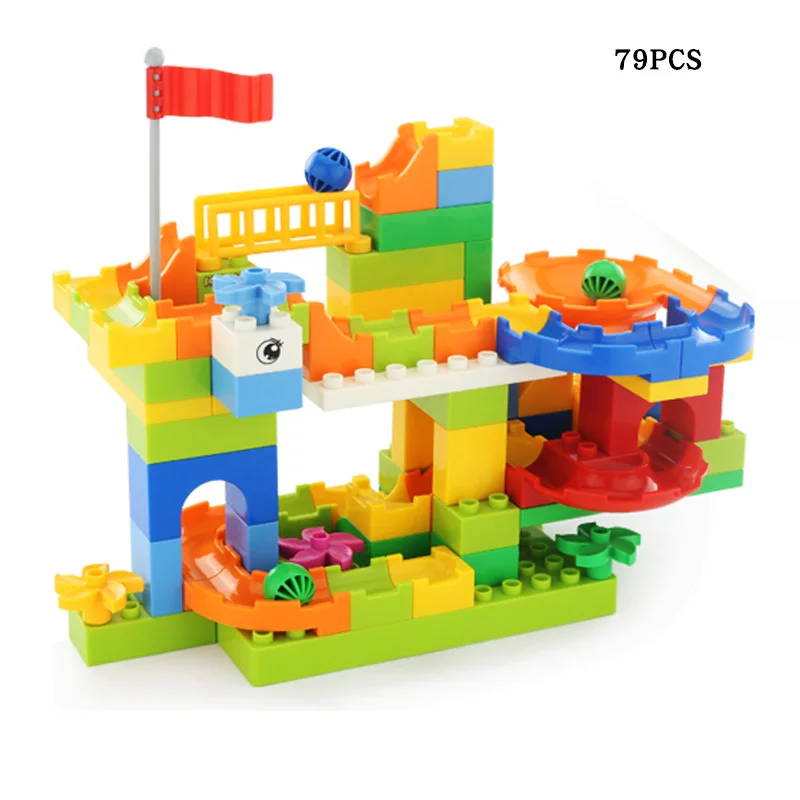 

UMEILE Race Run Maze Ball Track Big Size Building Blocks Plastic Funnel Slide Bricks Compatible With Toys Christmas gift