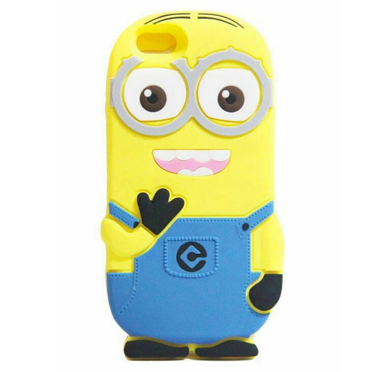 

3D Cute Soft Cartoon Silicon Yellow Minion Back Case Cover For iphone 5 5S 5G 6 6S 7 Plus 8 8Plus Small Yellow People Capa Case