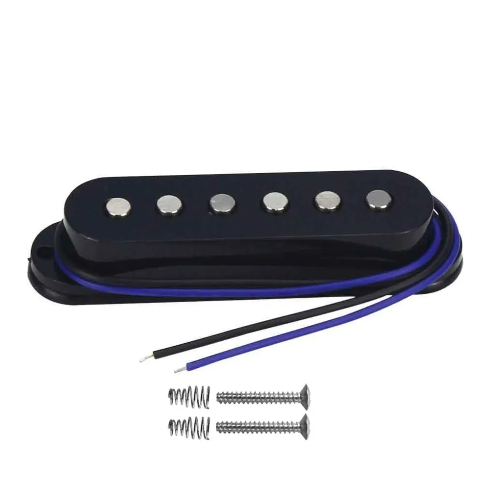 

FLEOR Alnico 5 Electric Guitar Single Coil Pickup Middle Pickup Black 50mm Flat Pole Pieces for Strat FD Style Guitar Parts