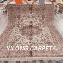 YILONG 8'x10' восточные Элегантные украшения для дома прочные и удобные шелковые ковры ручной работы(ZW022M8x10