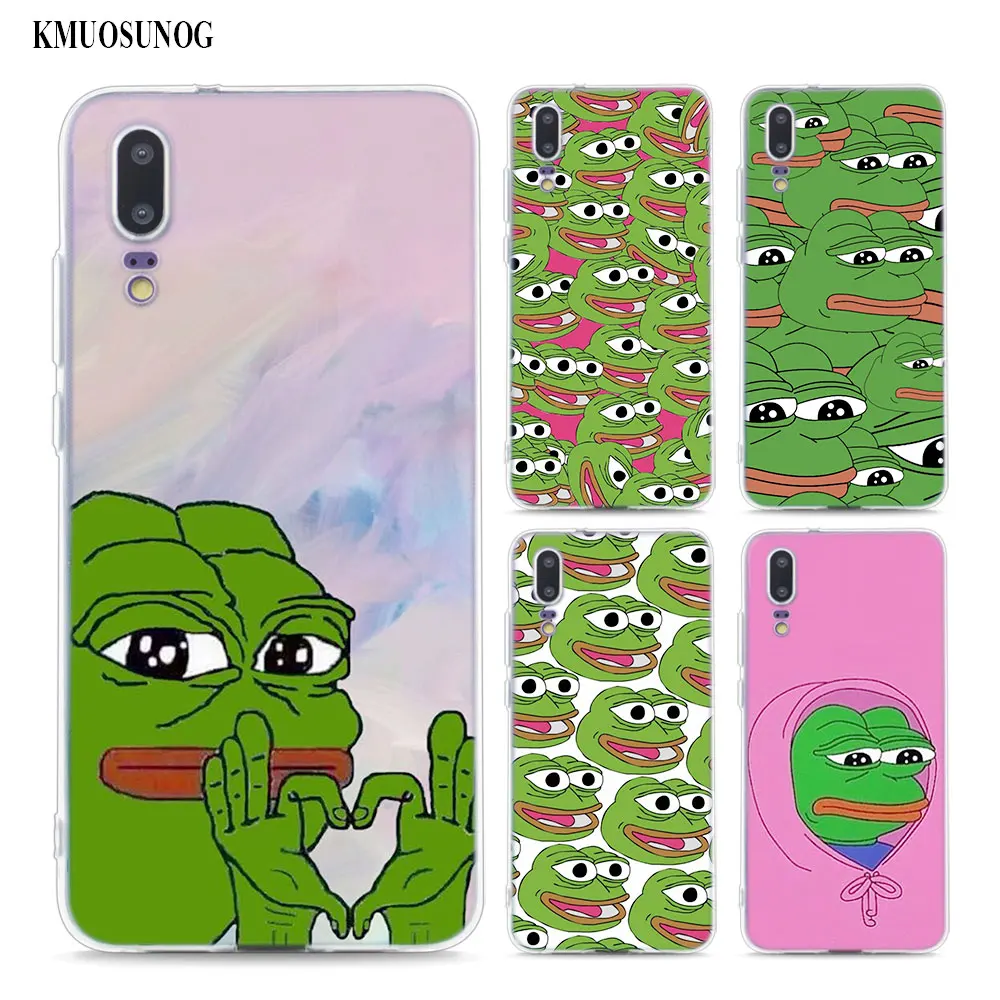 

Transparent Soft Silicone Phone Case Memes Sad Frog for huawei P Smart Nova 3 3i P20 P10 P9 P8 Lite 2017 Pro Plus