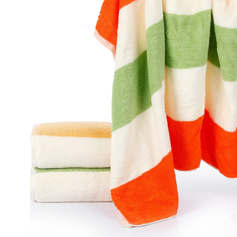 70x140cm 100 Cotton Bath Towel Rainbow Striped Bathroom Hotel Travel