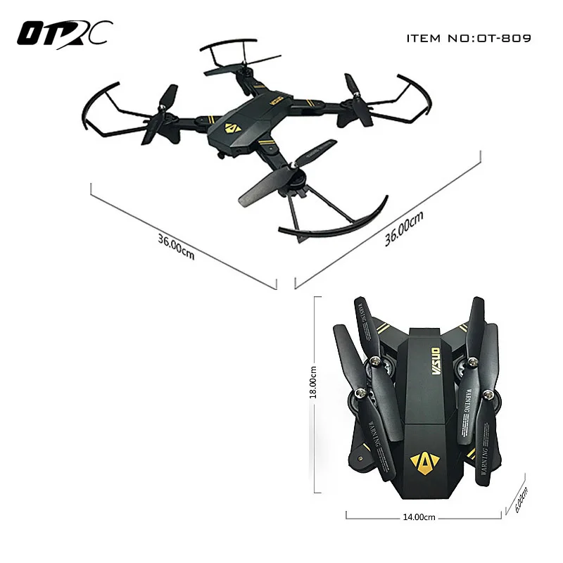 Складной Квадрокоптер OTRC FPV XS809 Радиоуправляемый вертолет селфи Дроны с hd камерой