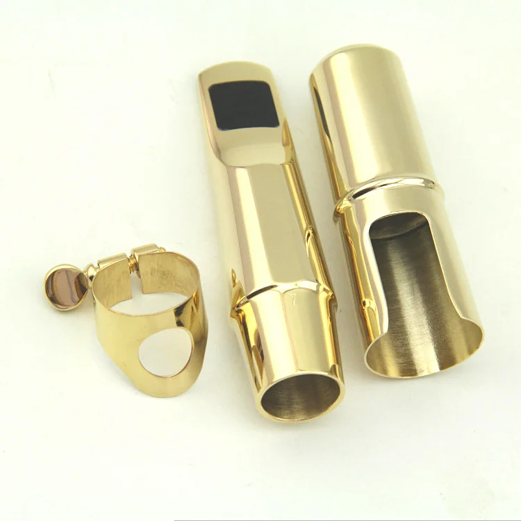Gold Plated Bari SAX Mouthpiece Baritone Saxophone Cap & Ligature Lay 7