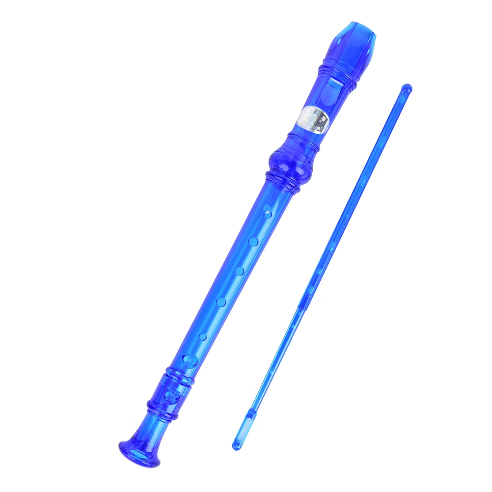 8 отверстий кларнет сопрано Регистраторы флейта музыкальный инструмент для детей Детские игрушки+ шомпол пикколо аксессуар - Цвет: Синий