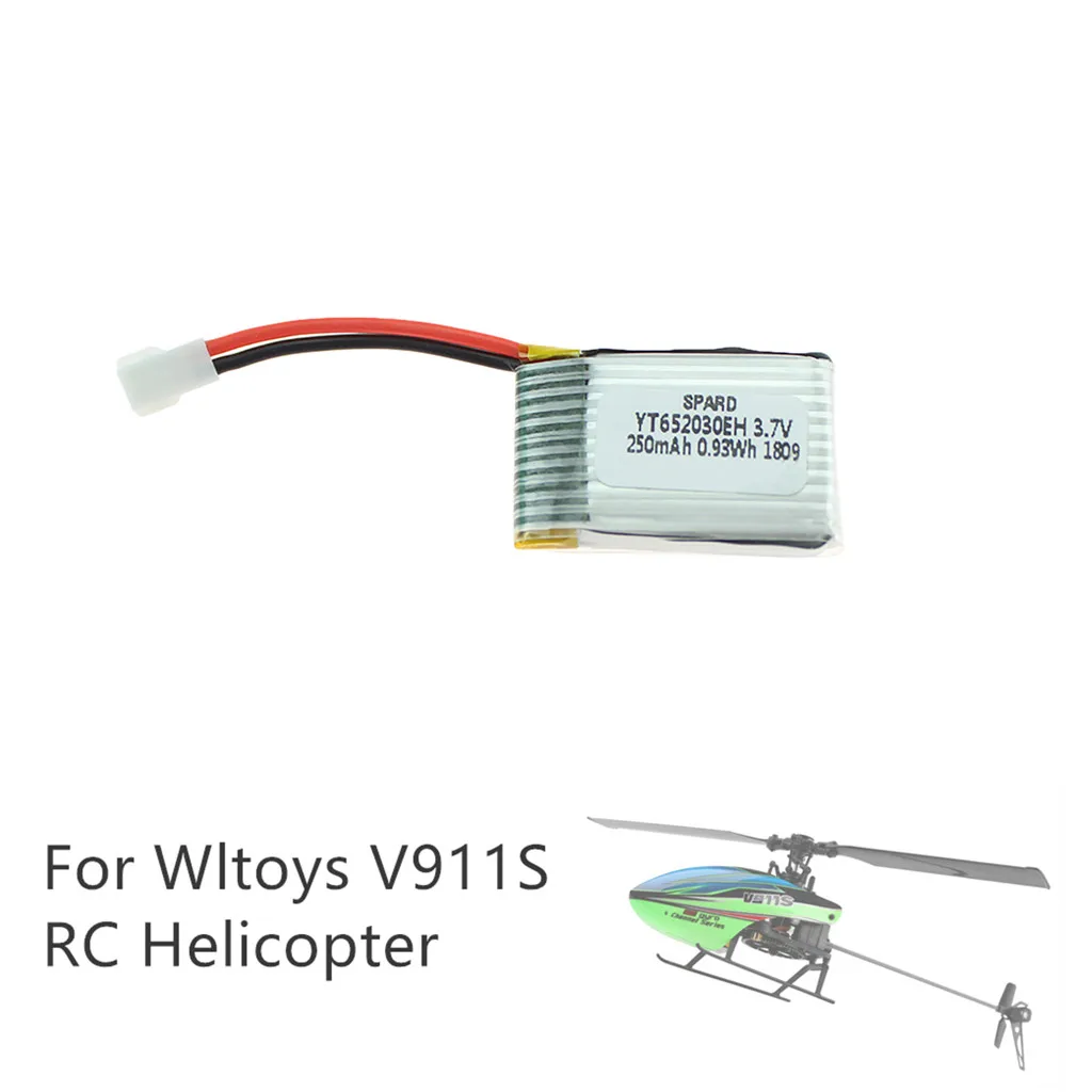 

3.7V 250mAH Battery Spare Part For WLTOYS V911S/V966/XK K100 RC Helicopter RC helicopter 3.7V 250mAh battery Toy Accessories