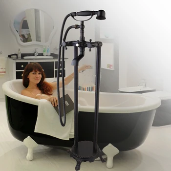

Contemporary Oil Rubber Bronze Bathroom Faucet Sitting Ceramic Single Handle Hot Cold Water Excellent Shower Faucet