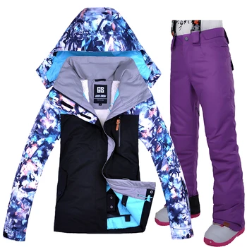 

Waterproof Windproof Breathable Ski Jackets and Ski Pants Set Outdoor Gsou Snow Women's Skiing Suit Gsou Snow Clothing