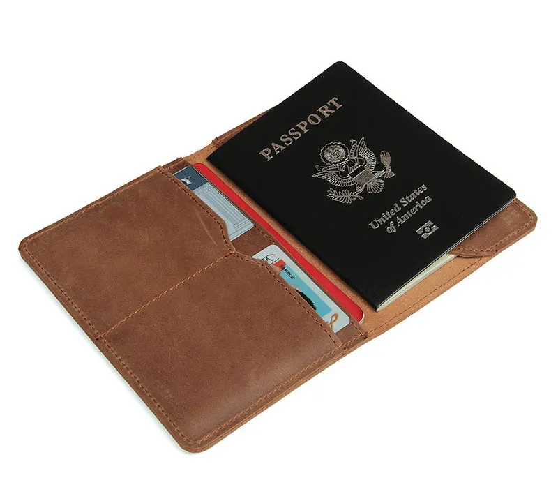 Винтаж Crazy Horse кожа паспорт держатели натуральная кожа обложки для паспорта кредитной держатель для Карт RFID проездной документ крышка