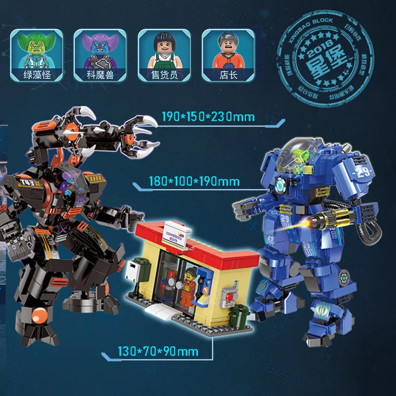 

XingBao 02105 New City Series The Mech Battle Set Model Building Blocks Bricks Toys For Kids Birthday Christmas Gifts Kids