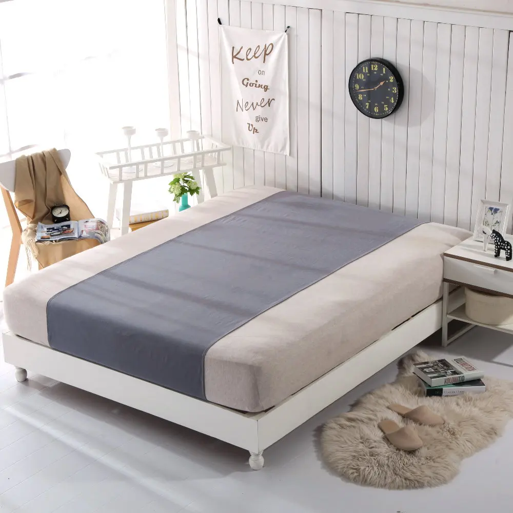 Grounded Half bed sheet Gray color 90*265cm EMF protection for health, better sleep Earthing bed sheet