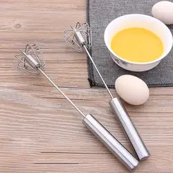 Полуавтоматический Ручной пресс тип, поворотный венчик для взбивания яиц мешалка 10 дюймов смеситель из нержавеющей стали кухонные
