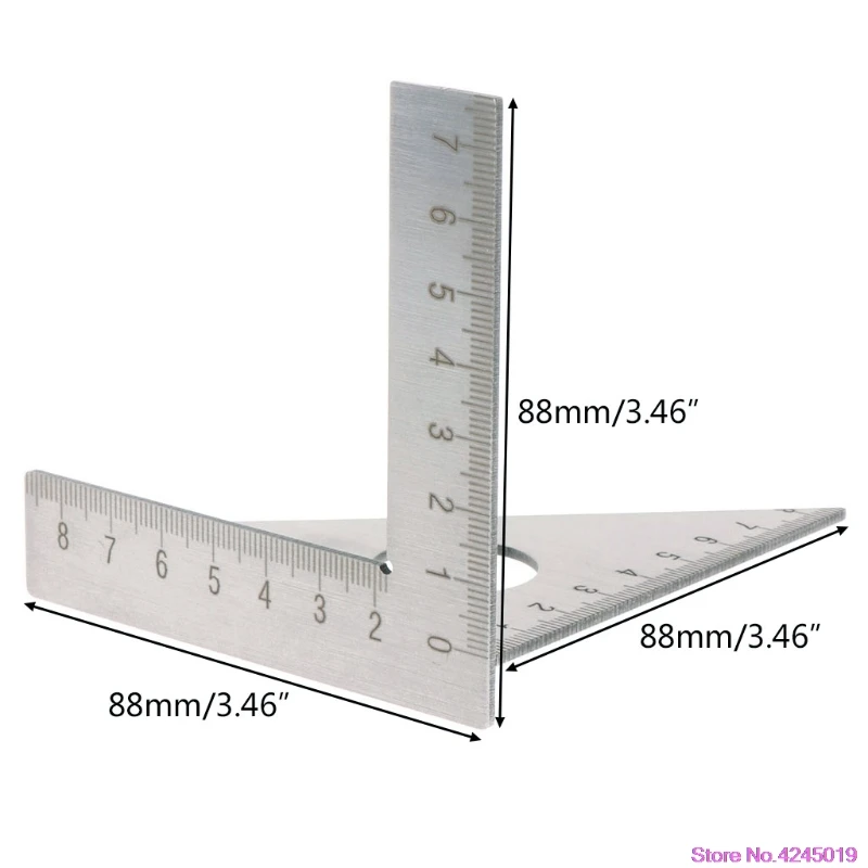 Новый Деревообработка правитель квадратный макет Miter треугольник стропа 45 90 градусов метрический Калибр