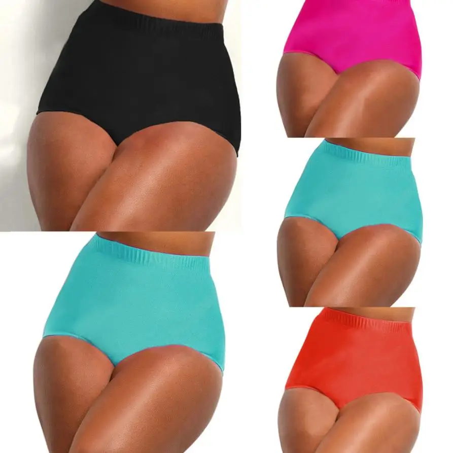 

Womail High Quality Solid Plus Size Ladies Women High Waist Bikini Tankini Bottoms Swim Briefs Swimming Pants Bathing Beachwear