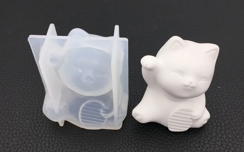3d Кролик свинья и кошка керамика гипса силиконовые формы Фортуна гипсовая форма для украшения автомобиля силиконовая свеча эпоксидной смолы