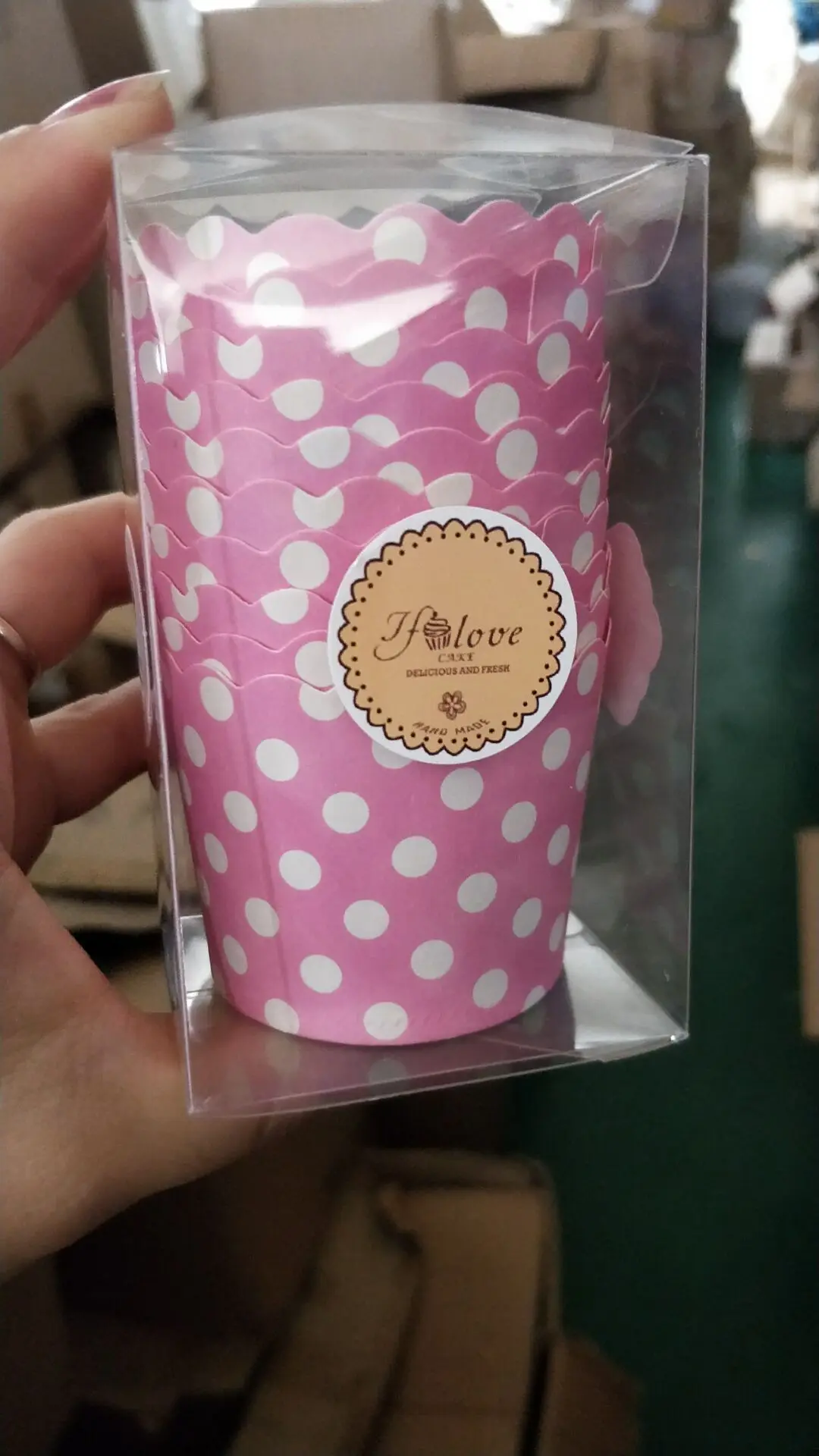 

Light Pink Baking Cups with pp packing 10 Count / Pink and Blue Baking Cups / Striped Baking Cups