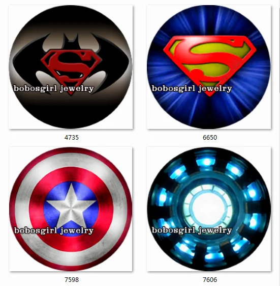 

SN1343 Superhero LOGO snap button Jewelry badge holder Locket