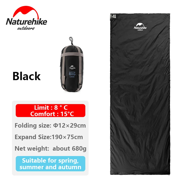 

Naturehike 1 person Envelope Sleeping Bag Summer Camping Sleeping Bag Travel Sleeping Bag Liner NH16S003-L