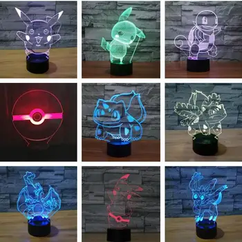 

Pocket Piccaccio Miao 3d Night Light 7 color change Desk Lamp Factory wholesale Children's room Table Lamps For Living Room