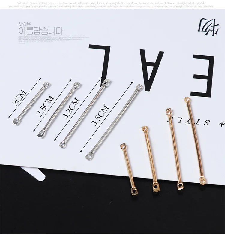 2019 500 Pcs zinc alloy connector jewelry finding Double hole Hanging rod Earrings Ear Clip Hook making accessories | Украшения и