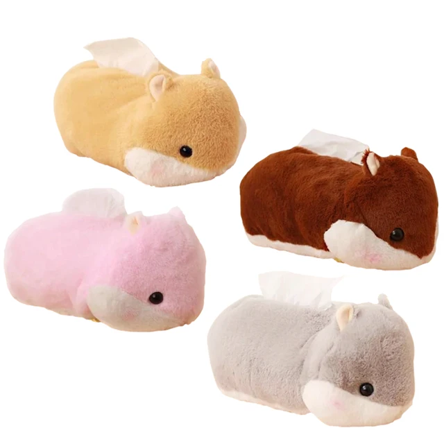 1pc 25cm Cute Hamster Plush Tissue Box Soft Staffed Animal Hamster Plush Tissue Cover Creative